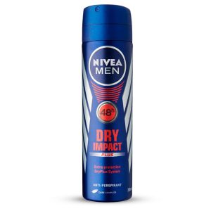 اسپری مردانه Dry Impact Plus نیوا ۱۵۰ میل Nivea Dry Impact Plus Deo Spray For Men 150ml